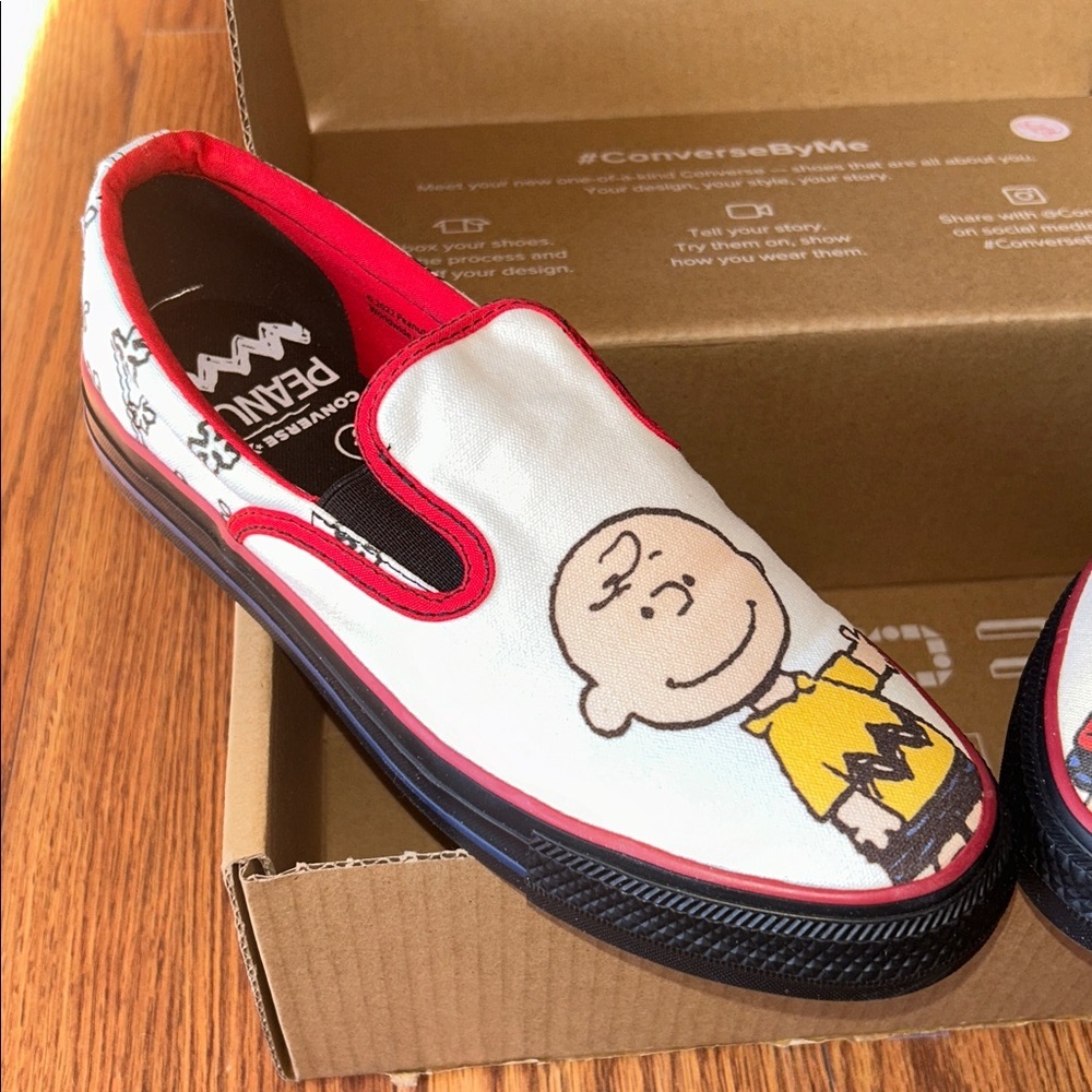 NIB‎ Converse x Peanuts Deck Star Slide RARE Charlie Brown/Linus Unisex M8.5 W10 - Picture 3 of 11